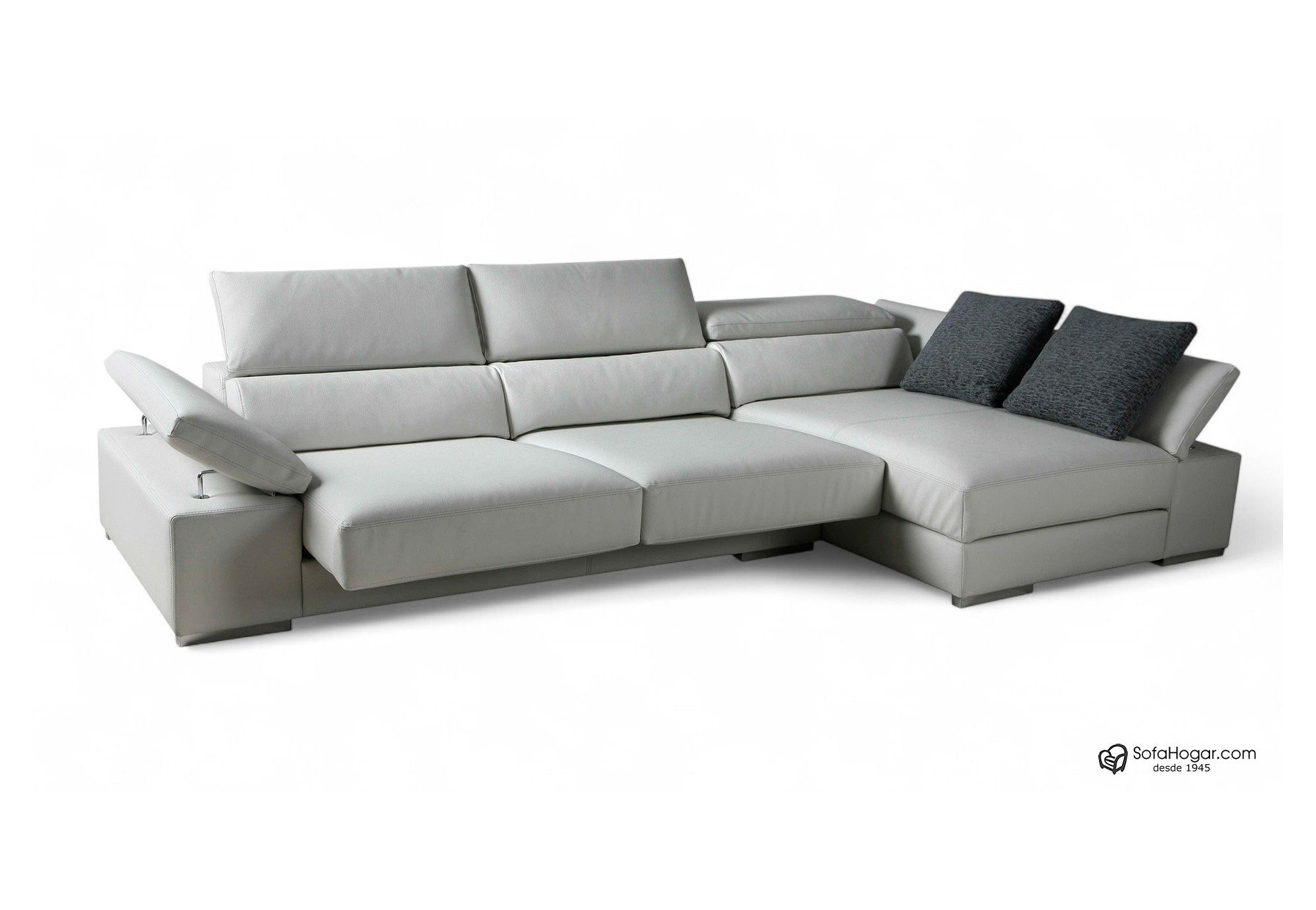 Chaise Longue Piel Natural Asientos Deslizantes y Reclinables