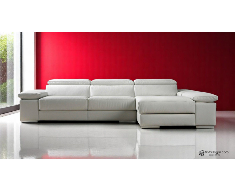 Chaise Longue Piel Natural Asientos Deslizantes y Reclinables