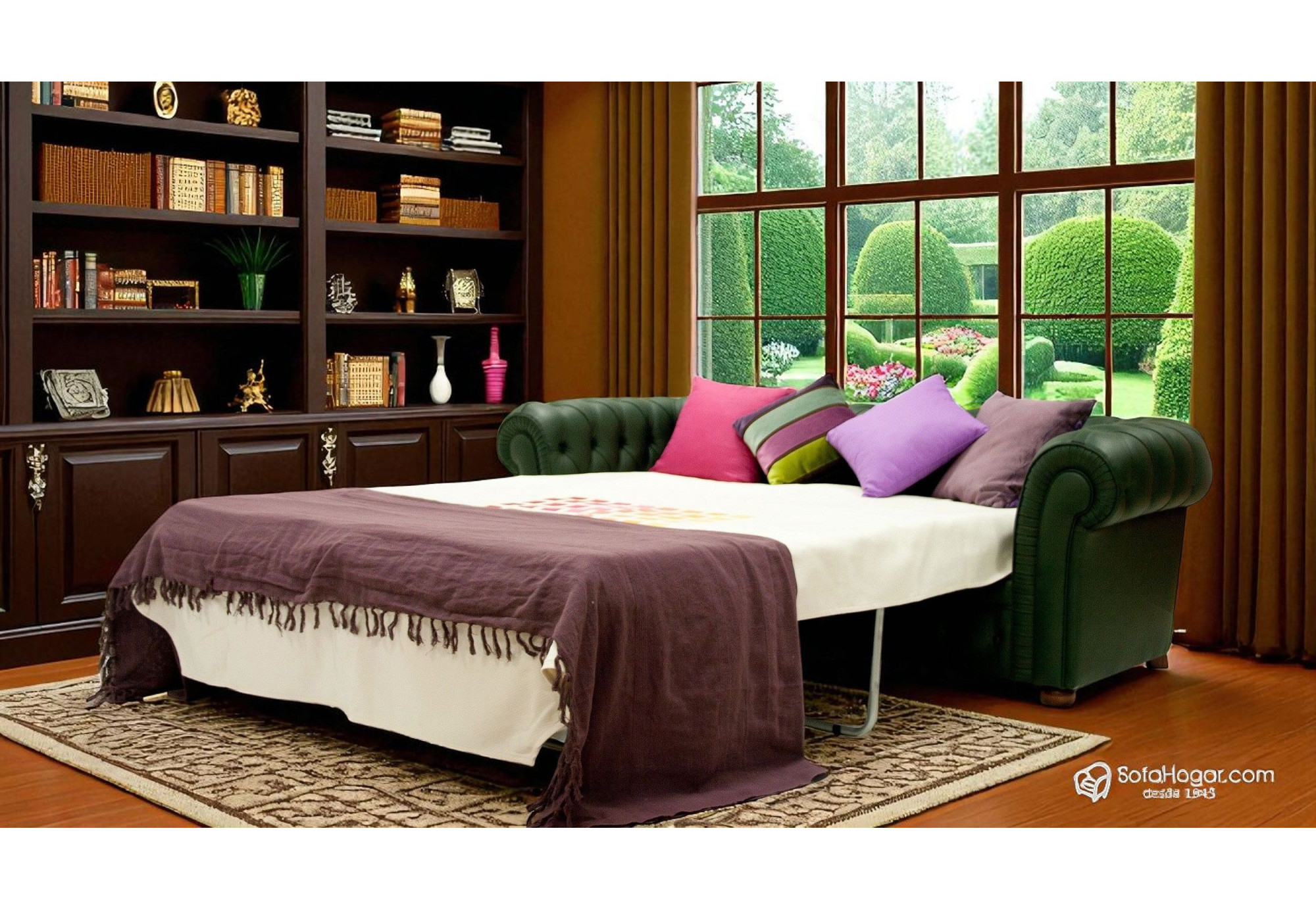 Sofá 3 plazas Chesterfield | Sofa cama de piel natural | Sofás de piel