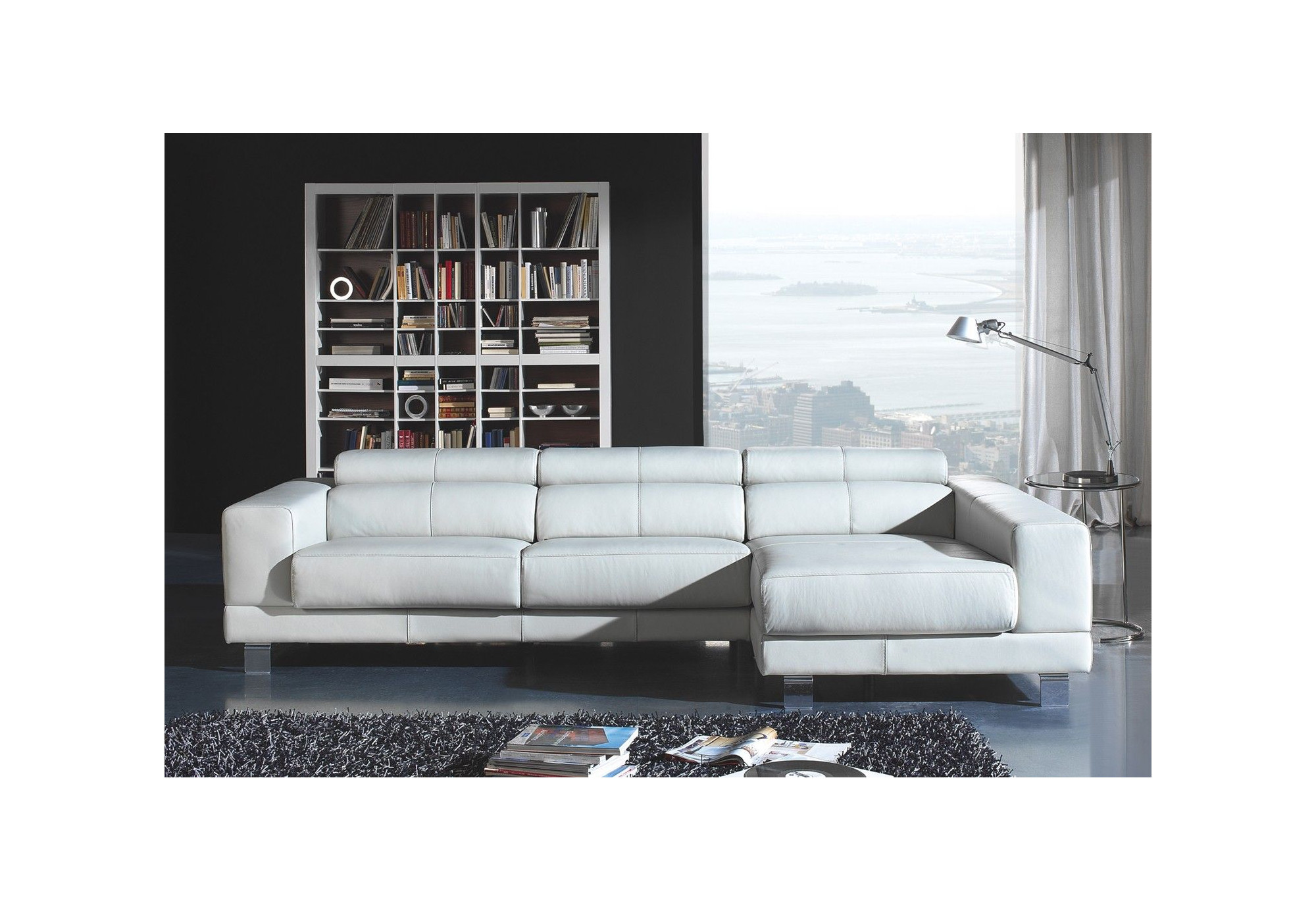 Chaise Longue de Piel de Vaca Natural Oklahoma | Chaiselongue de Piel