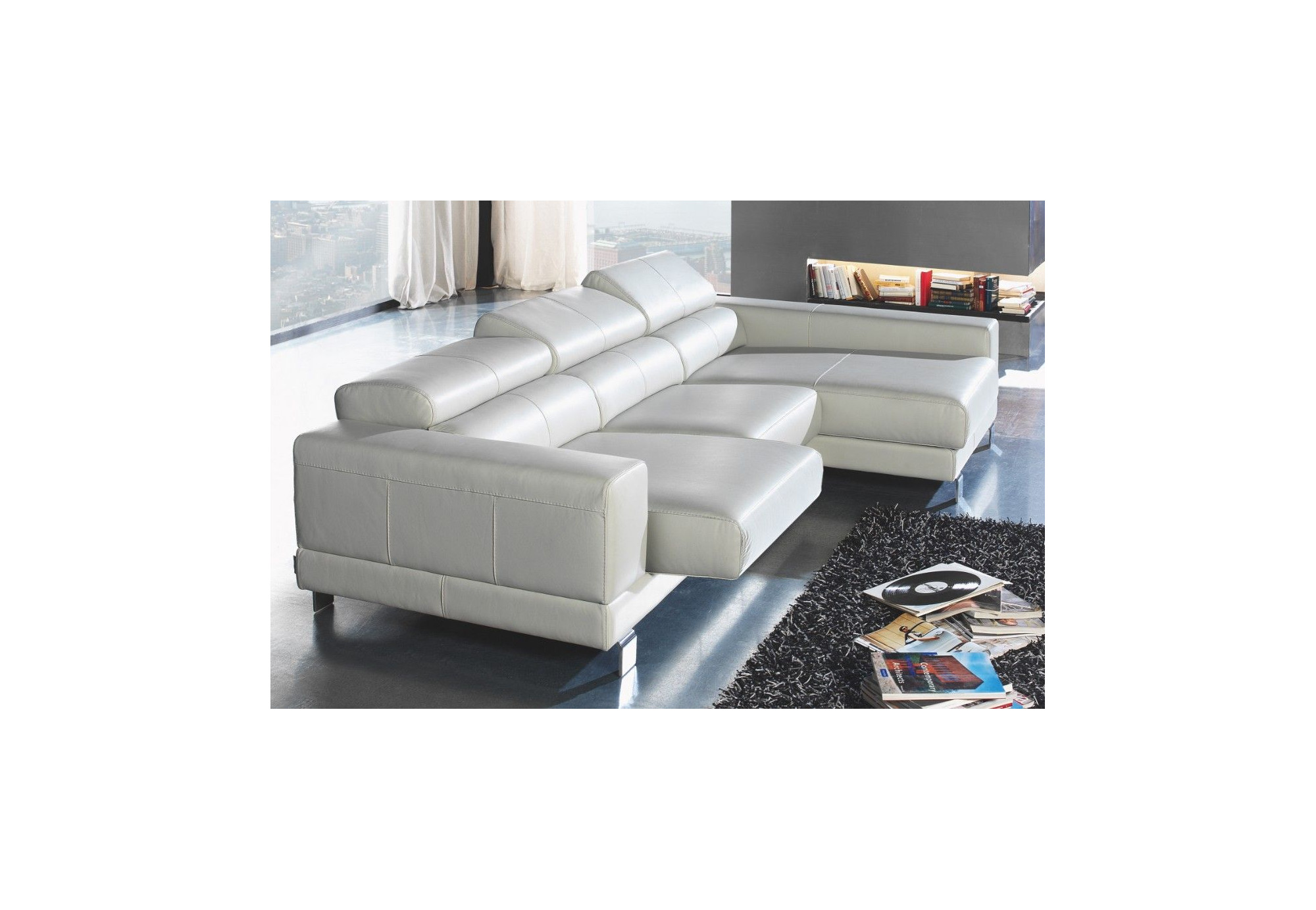 Chaise Longue de Piel de Vaca Natural Oklahoma | Chaiselongue de Piel