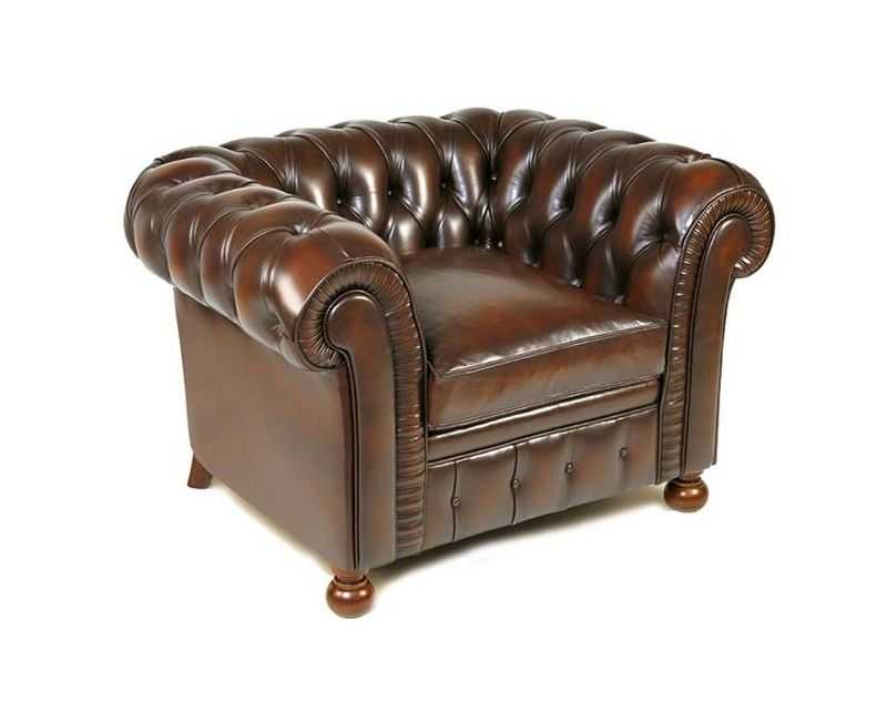 Sillón Chesterfield en piel - Hecho a mano en España