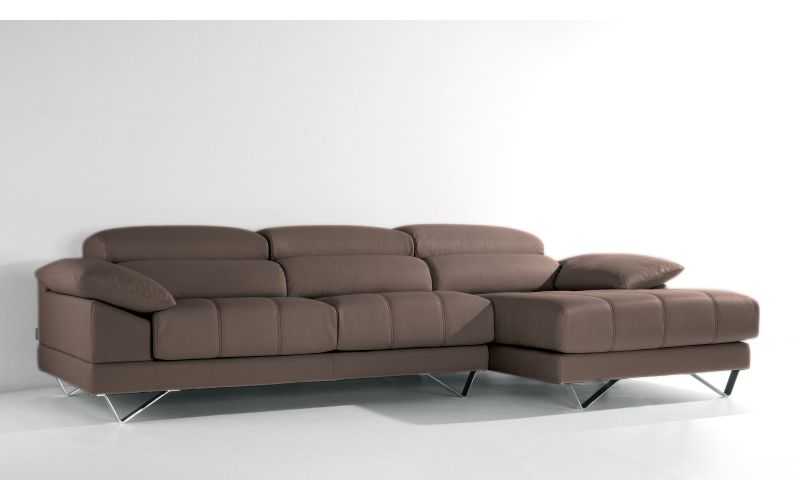 Chaise Longue Piel Natural Blanca Modelo MADRID