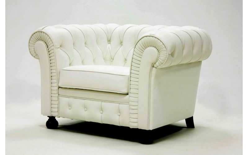 Sillón Chesterfield en piel - Hecho a mano en España