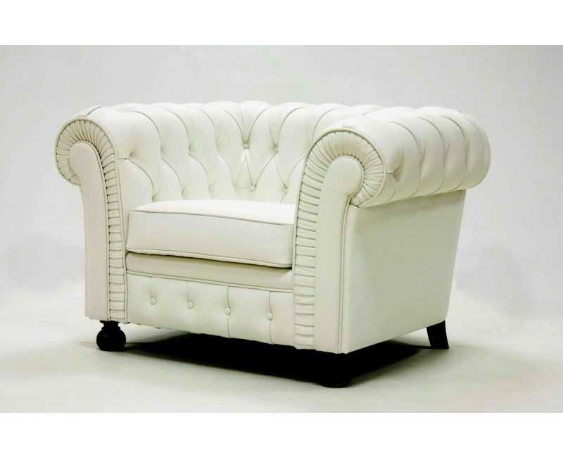 Sillón Chesterfield en piel - Hecho a mano en España