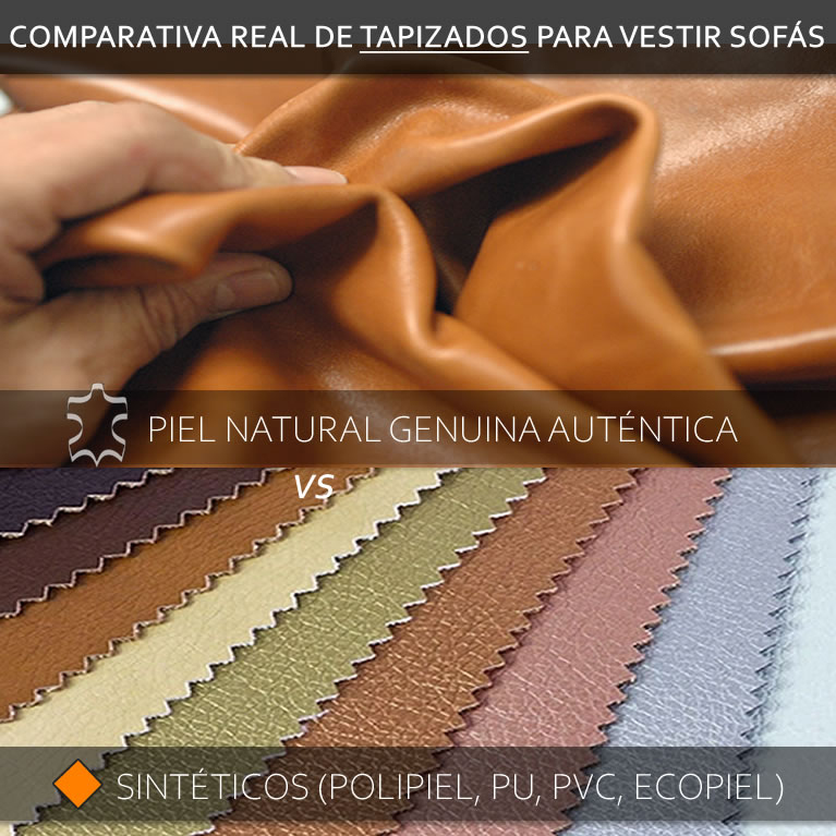 COMPARATIVA PIEL NATURAL VS SINTETICOS EN SOFAS