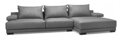 SOFA CHAISELONGUE MODERNA EN CUERO NATURAL 300 CM