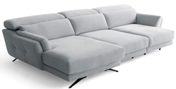CHAISELONGUE PIEL NATURAL CON ASIENTOS DESLIZANTES CARRO