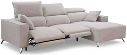 Sofá Chaise longue Relax motor en piel natural modelo ICARO