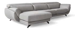 Sofá Piel Natural con Chaise Longue Asientos y Asientos Reclinables
