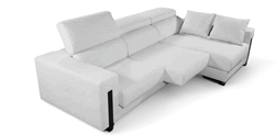 sofá piel chaise longue con cuero genuino asientos deslizantes carro y relax motor