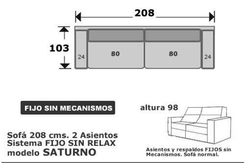 (168) Sofa 208cm Fijo