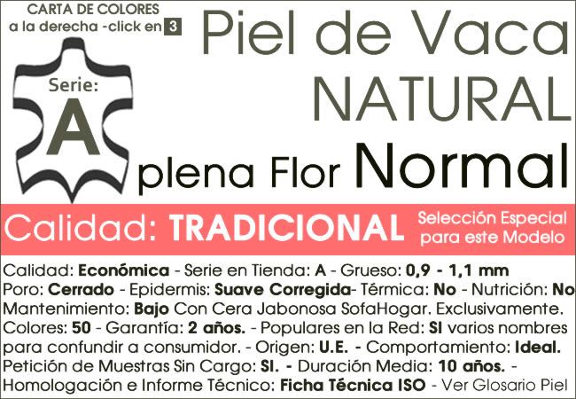 Piel Vaca Natural Tradicional Normal A