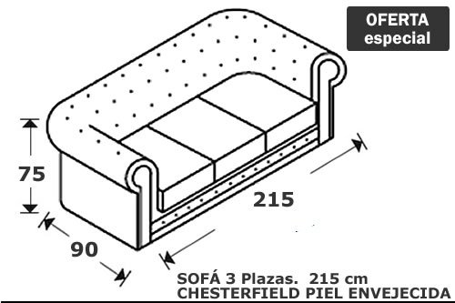 (179) Sofa 3Plazas 215cm - 78 Aniv Oferta