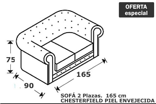(179) Sofa 2Plaz 165cm - 74 Aniv Oferta