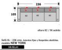 (216) Sofa 236cm 3plaz XL Sin Relax