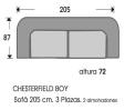 (232) Sofa 3pl 205cm 2almohadones