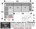 (262) ChaiseLongue 283cm IZDO Fijo