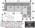 (262) ChaiseLongue 313cm DCHO Fijo