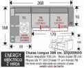 (262) ChaiseLongue 268cm IZDO 2 Relax Eléct.