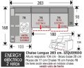 (262) ChaiseLongue 283cm IZDO 2 Relax Eléct.