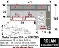 (264) ChaiseLongue 270cm DCHO Relax eléctrico