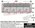 (281) Sofá 4p. 340cm XXL 4 Deslizantes