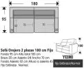 (287) Sofá 2plazas 180cm. FIJO.
