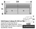 (287) Sofá 4plazas XL 220cm. FIJO