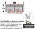 (101) Sofá 3plazas 200cm Astos Desliz
