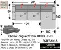 (296) Chaise Longue 281cm DCHO FIJO 