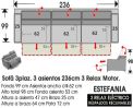 (297) Sofá 3pl XL 3asientos 236cm 3Relax Motor