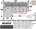 (299) ChaiseLongue 273cm IZDO Deslizantes