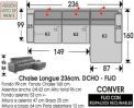 (300) ChaiseLongue 236cm. DCHO-FIJO