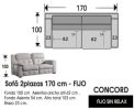 (303) Sofá 2plazas 170cm - FIJO