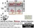(307) Sofá 232cm 4 Motores Asientos y Respaldos