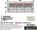 (307) Sofá 3plazas 291cm 3 Motores Respaldos