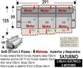 (307) Sofá 3plaz. 291cm 6 Motores Asiento y Respaldos