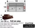 (309) Sofá 2plazas 188cm. Fijo Sin Relax