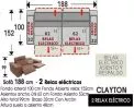 (309) Sofá 2plazas 188cm. 2 Relax eléctrico