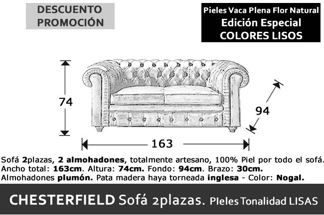 (310) Sofá 2p. 163cm. Vaca Edic. Especial