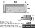 (313) Sofá de 164 cm. Fijo