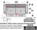 (315) Sofá 208cm. Relax 2 motores