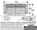(316) Sofá 174cm. Relax 2 motor-Resp. Abatible.