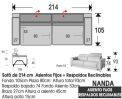 (316) Sofá 214cm. Fijo-Resp Abatible
