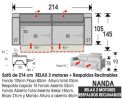 (316) Sofá 214cm. Relax 2 motor-Resp. Abatible