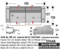 (317) Sofá 180cm. Relax Motor-Resp.Abatibles