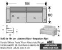 (318) Sofá 184cm. Fijo