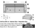 (318) Sofá 204cm. Fijo