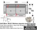 (320) Sofá 220cm. RELAX-Resp. Abatibles.